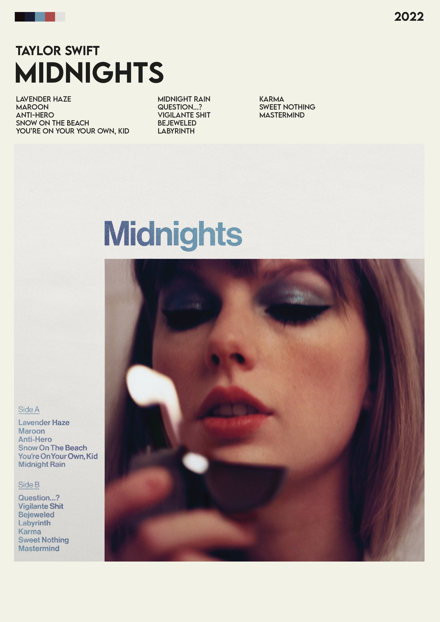 Taylor Swift Midnights Minimalist Album Art